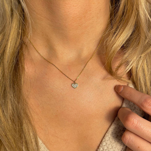 Dainty Crystal Heart Necklace