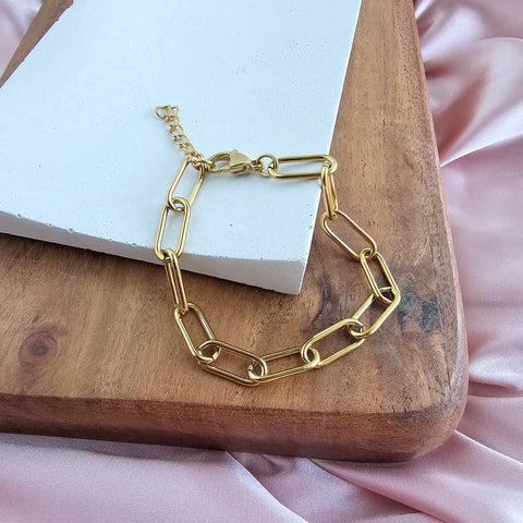 Luxe Gold Chunky Paper Clip Bracelet