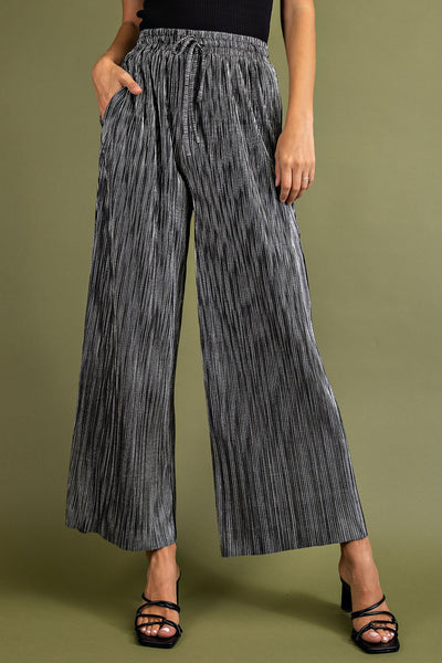 Pleated Bodre Wide Pant