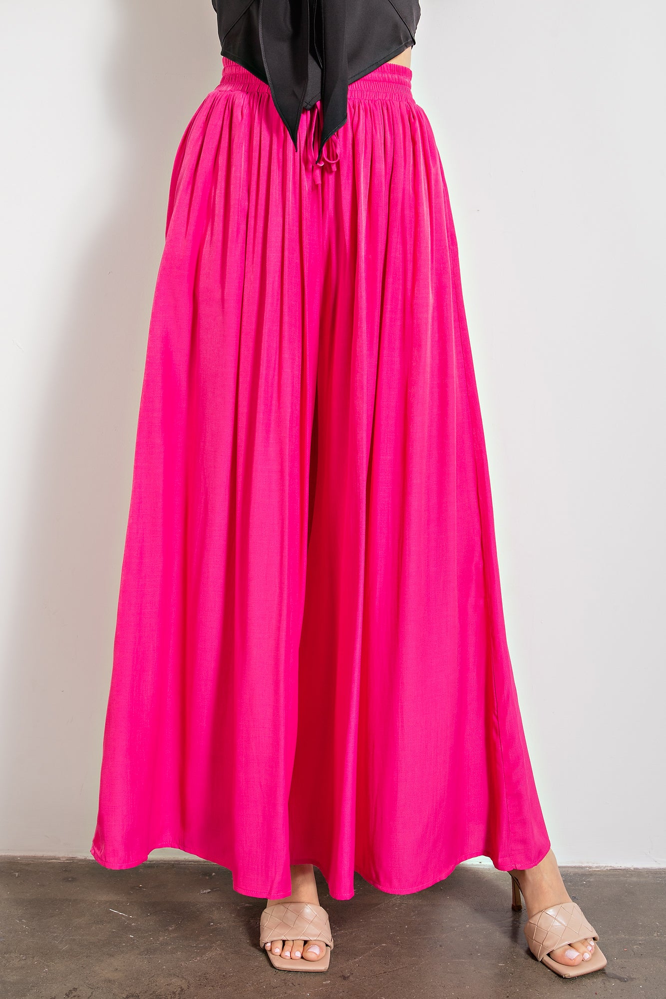 Low Rise Shirred Pants
