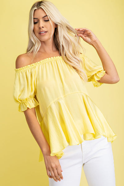 Yellow Off the shoulder Top
