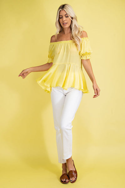 Yellow off the shoulder top