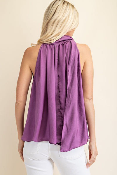 Tie Front Sleeveless Blouse Top