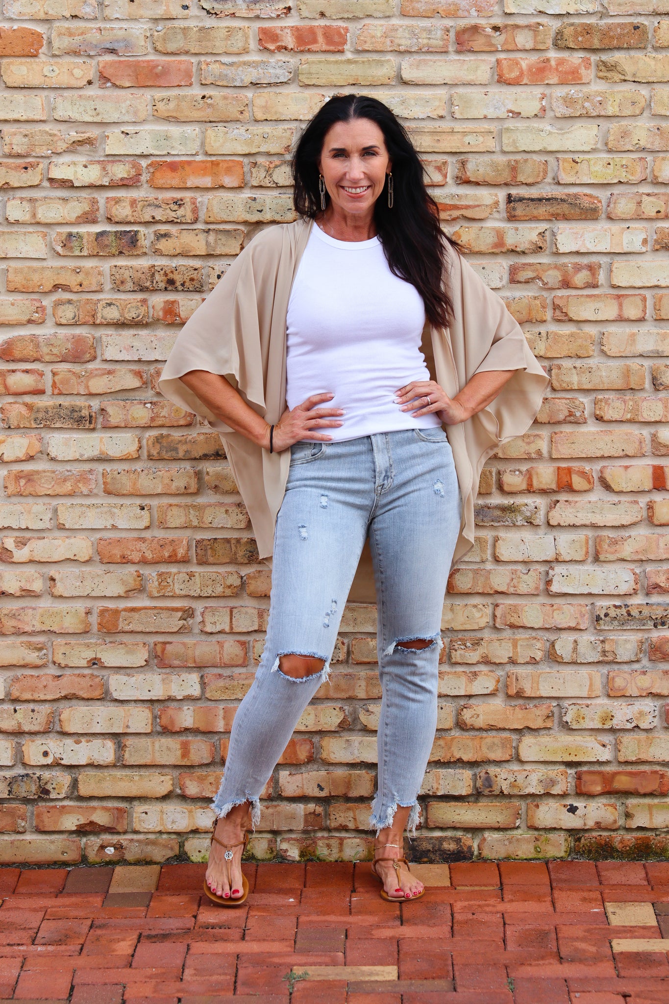 Mid Rise Distressed Skinny Jeans